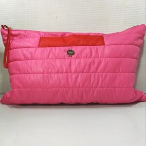 Kate Spade New York pink and orange large quilted cosmetic bag overnight bag